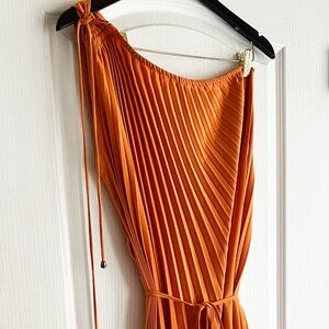 Orange - One Shoulder Maxi Dress